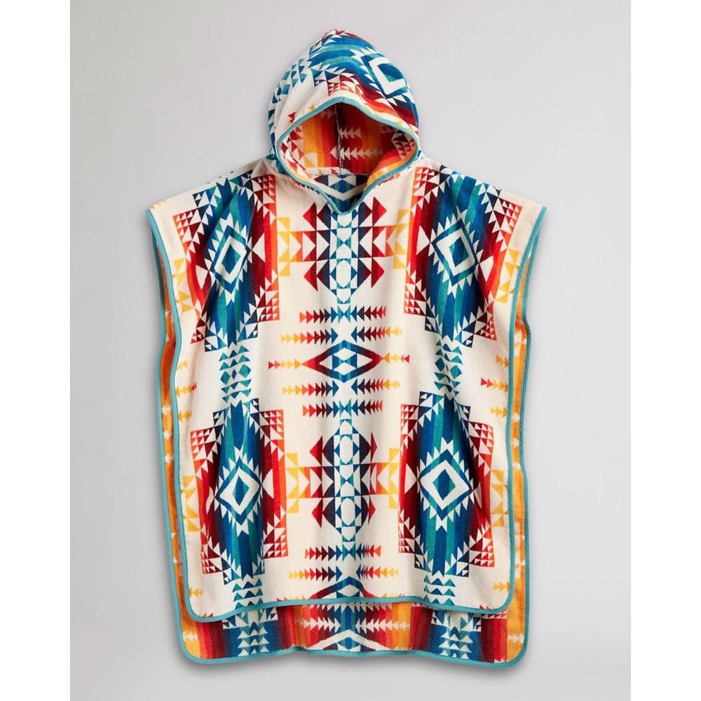 Pendleton Colorful Geometric Hooded Poncho